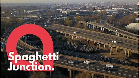 Spaghetti Junction is seen deserted at rush hour