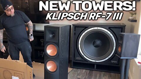 New Speaker Towers Arrived! Klipsch RF-7 III Unboxed hooked up & played | Dolby 9.2.4 Surround Sound