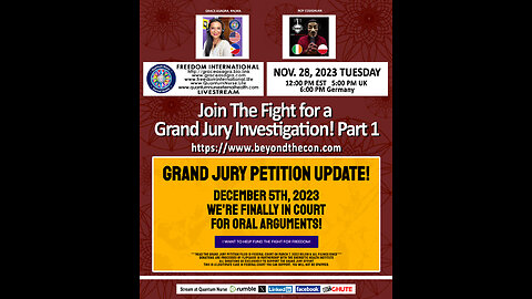 Part 1-GRAND JURY PETITION UPDATE: "WE'RE FINALLY IN COURT FOR ORAL ARGUMENTS!"