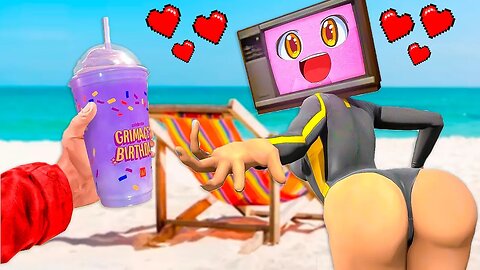 TV Woman SUS LOVE STORY! Hot TV WOMAN on the Beach! Garry's Mod!