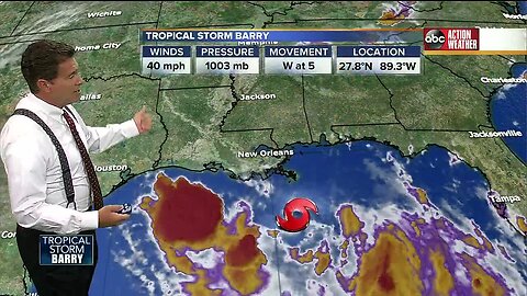 Tropical Storm Barry forms in Gulf of Mexico, expected to strengthen into hurricane on Friday