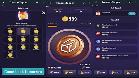 Treasure Tapper By Gala Mining | New Verified Airdrop Mining On Telegram