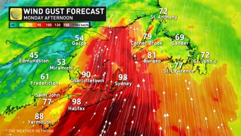 'Weather bomb' will bring steady rains, 80-100+ km/h winds to Atlantic Canada at the end of the weekend