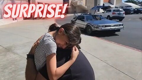 Dad surprises daughter with Delorean Time Machine | Try not to cry!