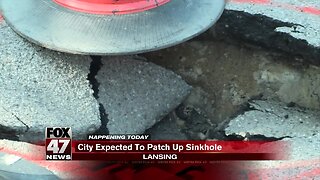 Sinkhole repairs in Lansing