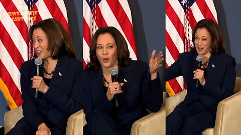 Cackling Kamala: "Well, the press is here. Ha ha ha! I got some words, though! I got the vocabulary and my pronunciation is perfect! Ha ha ha ha!"