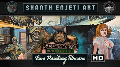 🔴 LIVE! Shanth Enjeti Art’s SPEAKEASY INSPIRATION PRESERVE! Painting Pulp Horror Comics!