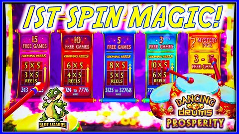 FIRST SPIN MAGIC!!! BIG WIN ON Dancing Drums Prosperity Slot