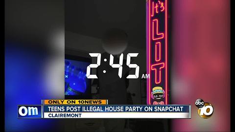 Teens post illegal Clairemont house party on Snapchat