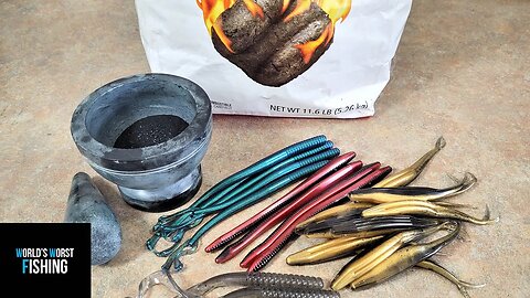 Using CHARCOAL as PIGMENT?? Making Soft Plastic Baits with Ground Charcoal