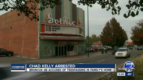 Broncos backup quarterback Chad Kelly arrested on suspicion of first-degree trespassing charges