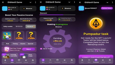 OrbitonX Game | Play And Mine $RCT Tokens | Tap2Earn And Passive Investment In-game