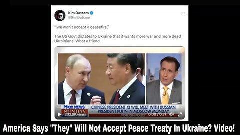 America Says "They" Will Not Accept Peace Treaty In Ukraine? Video!