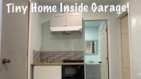 I Made A 95sqft Tiny Home Inside A Garage! Full Bath