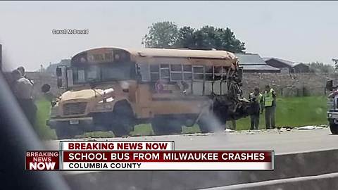 Semi hits school bus carrying Milwaukee-area students near DeForest, 4 hurt