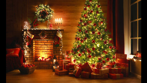 Christmas Music- Crackling Fire- Piano sounds- Chill out Jazz Lounge Music-