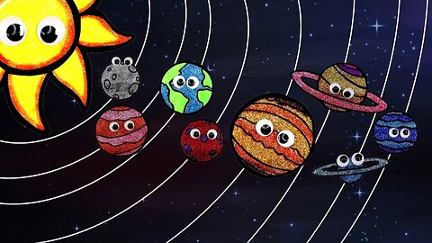 Learn Names of the Planet in the solar system! Drawing and Coloring with Glitter and googly eyes