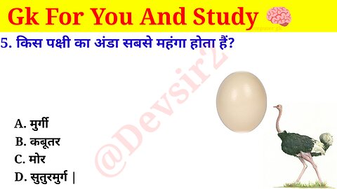 किस पक्षी का अंडा सबसे महंगा होता है? ‎@CrazyGkTrick #gkinhindi #gkquiz #gk #gkfacts