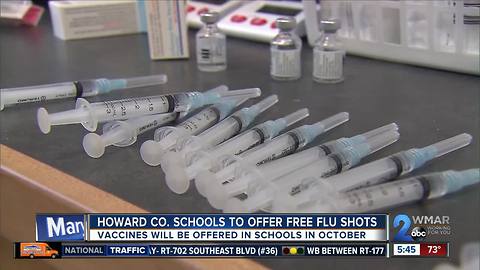 Free flu vaccine clinics at Howard County Schools