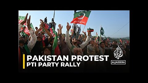 Thousands of protesters gathered at a rally organised by former Pakistani PM Imran Khan