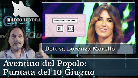 Aventino del Popolo, 10 giugno 2022. parliamo del REFERENDUM con la Giurista Lorenza Morello