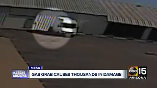 Mesa business dealing with thousands of dollars in damage after brazen gas grab