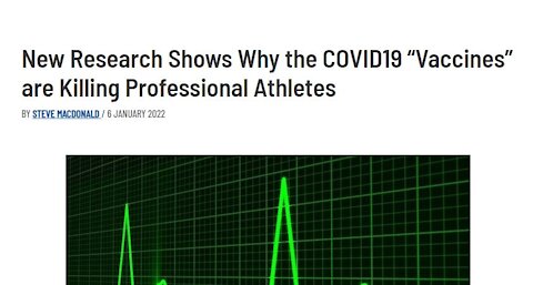 Hypothesis on Why COVID19 "Vaccines" are Killing Professional Athletes