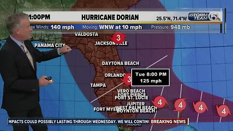 Hurricane Dorian even stronger packing 140 mph winds, a Category 4 storm