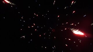 Fireworks and a drone