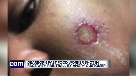 Customer shoots Dearborn fast food employee in face with paintball gun