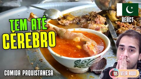 CÉREBRO de CORDEIRO ENSOPADO: COMERIA??? Reagindo a COMIDAS DE RUA do PAQUISTÃO | Veja Aqui Reacts