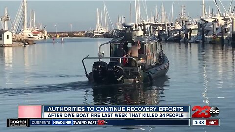 Authorities to continue recovery of dive boat that burned over Labor Day weekend