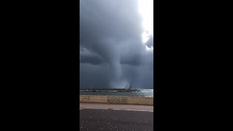 Insane tornado footage captured off of French coast