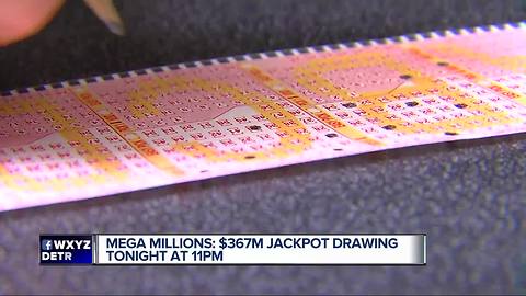 Mega Millions: $367M jackpot drawing tonight at 11 pm