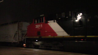 CN 3220, CN 3022 & CN 3011 Locomotives Manifest Train Westbound In Ontario