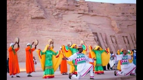 Nubian dance in Egypt with coordination of movements.