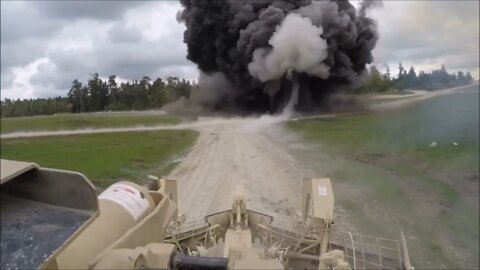 Assault Breacher Vehicle Clears Obstacle