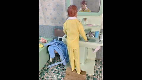 Little Retro Ricky Doll Takes a Bath Splish Shlash