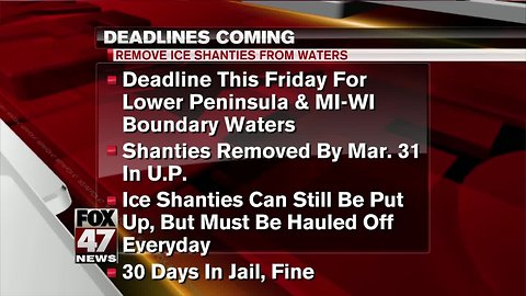 Deadlines approach to remove shanties from Michigan waters