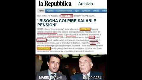 NWO, ITALIA: Mario Draghi il Liquidatore Vile Affarista Cossiga, Formica, Lannutti, Forciniti