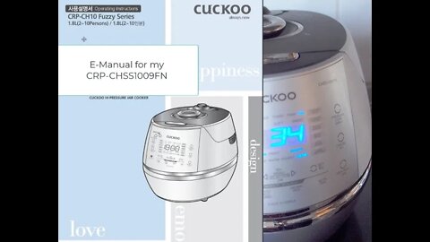 E Manual for the Cockoo Rice-Cooker CRP-CHSS1009FN