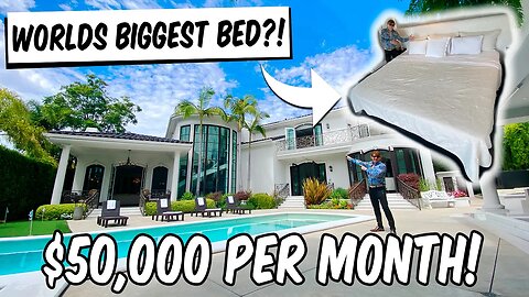 $50,000 PER MONTH MANSION WITH A HUGE CUSTOM BED!!