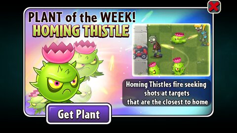 Plants vs Zombies 2 - Epic Quest - Seedium Plant Showcase - Homing Thistle - May 2022