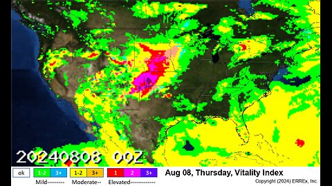 Aug 8 Weather health risk: Some heat, some cool, & Debby too.