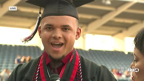 High school seniors in Port Charlotte celebrating graduation