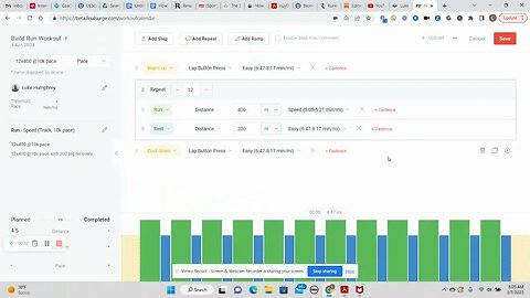 Changing from a pace range to known pace in Final Surge