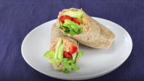 White Bean Hummus Wraps with Avocado & Bell Peppers