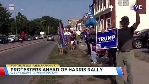 Trump Supporters Come Out To Greet Kamala Harris In Pennsylvania