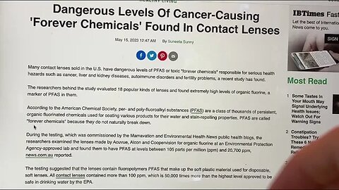 Contact lenses giving you cancer, headache,depression,dementia,Alzheimer,glaucoma,brain fog,anxiety?