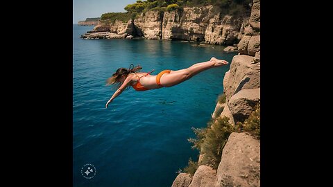 "Leap of Courage: A Daring Dive into the Deep Blue" 👌👌👌